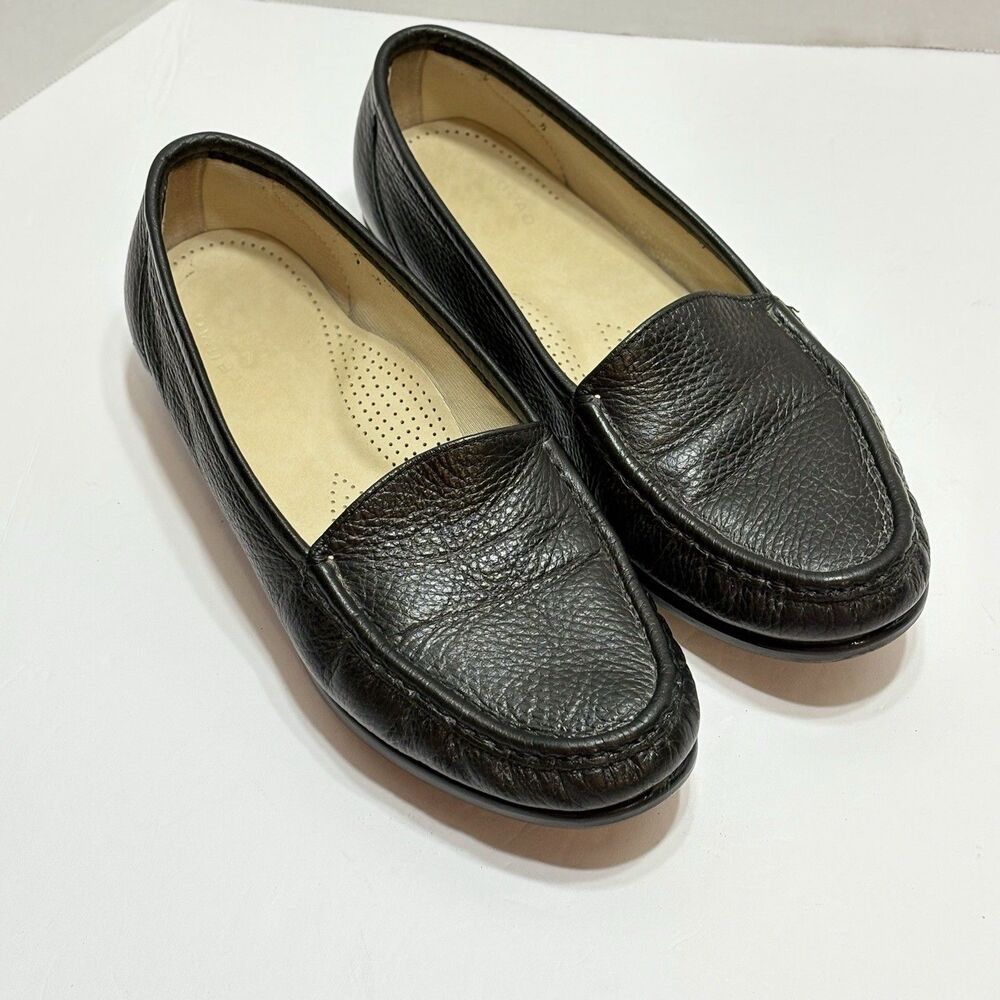 SAS Simplify Everyday Loafers Shoes Womens 8.5W Black Leather Slip On USA